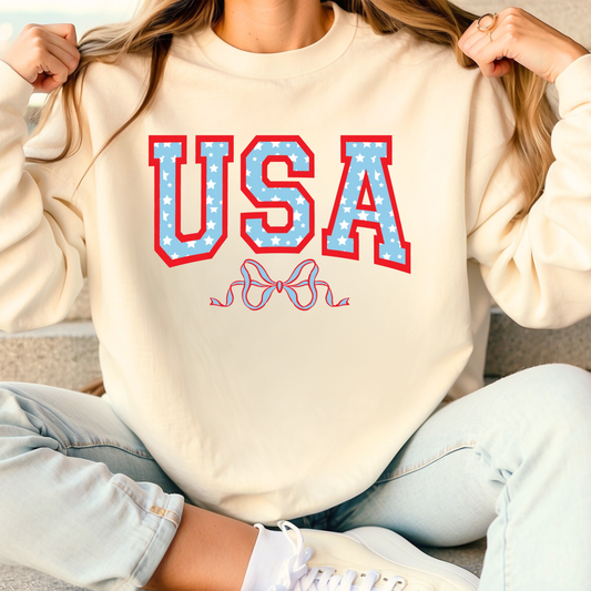 USA with Bow- Full Color Transfer