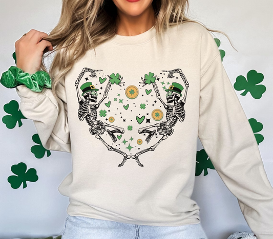 St. Pattys Day Skelly- Full Color Heat Transfer