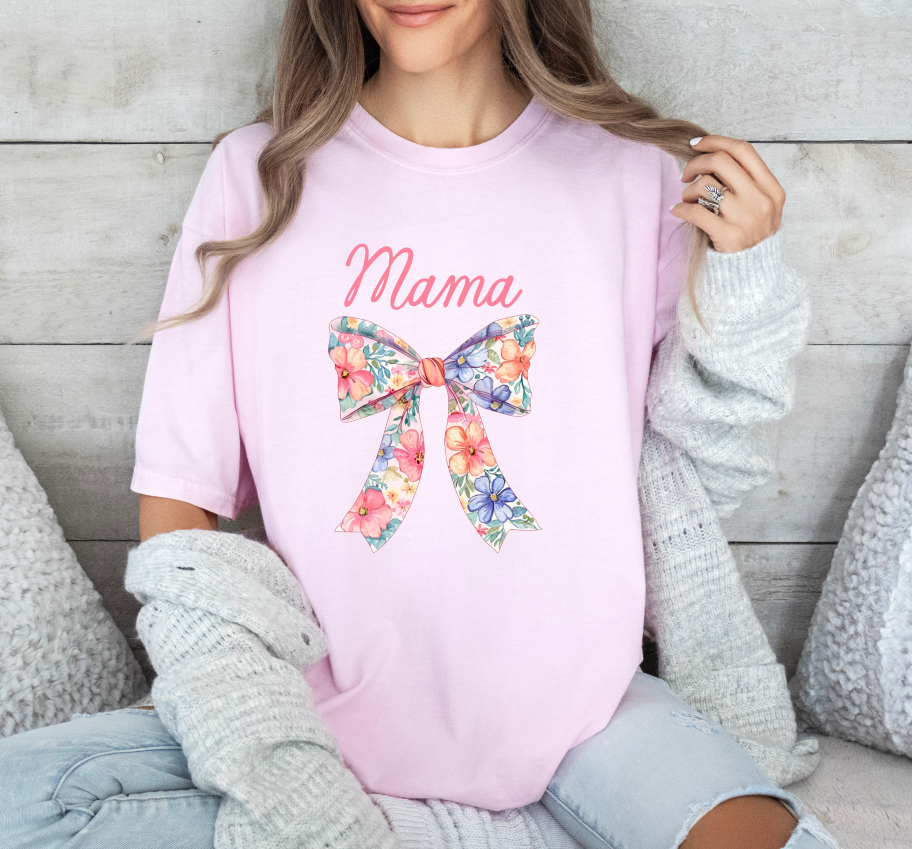 Mama Floral Bow- DTF Transfer