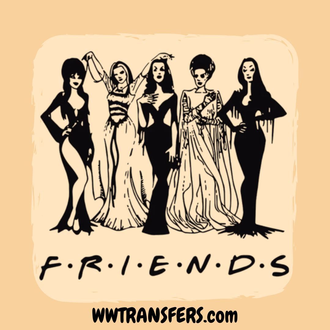 Female Villians "Friends" - Halloween Screen Print Transfer