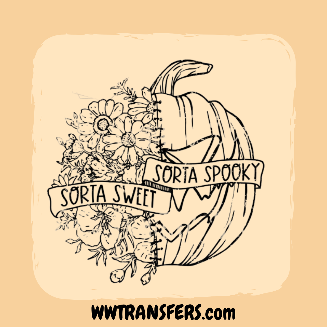 Sorta Spooky, Sorta Sweet - Halloween Screen Print Transfer