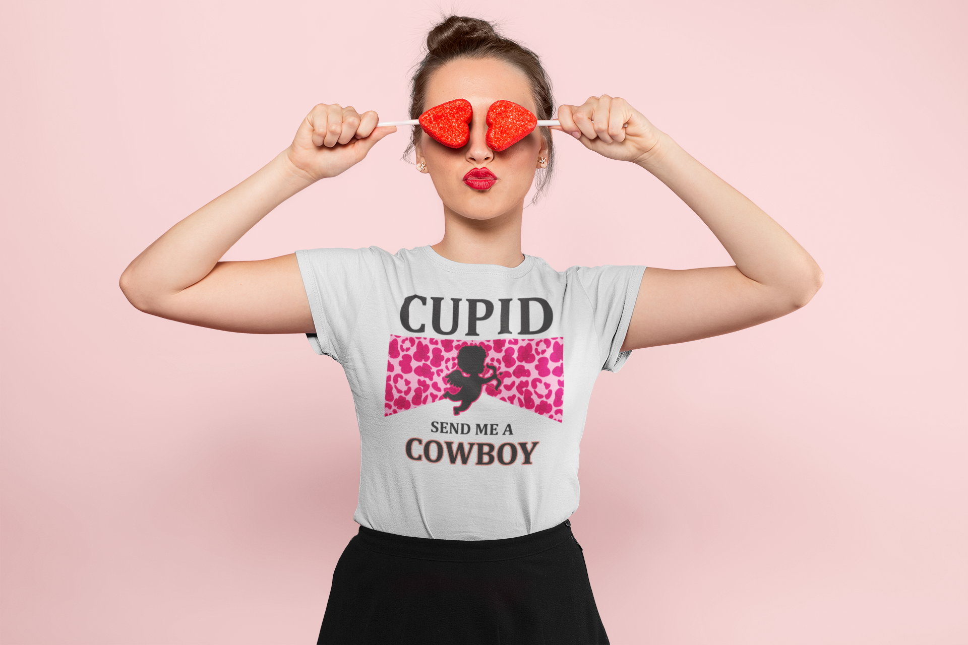 Cupid Send Me a Cowboy - Full Color Heat Transfer